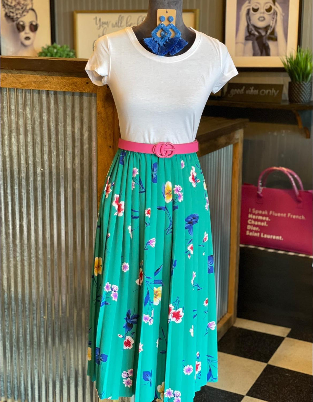 Vintage Alfred Dunner Pleated Floral Skirt