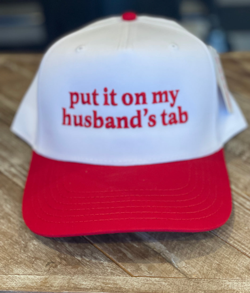 “Put it on my husbands tab!” Trucker Hat