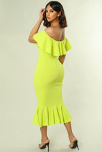 Load image into Gallery viewer, Off Shoulder Ruffle Dress
