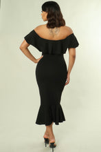 Load image into Gallery viewer, Off Shoulder Ruffle Dress
