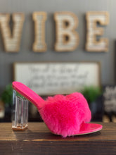 Load image into Gallery viewer, Faux Fur Peep Toe Heels
