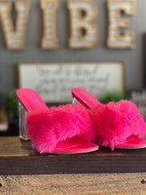 Load image into Gallery viewer, Faux Fur Peep Toe Heels

