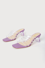 Load image into Gallery viewer, LuLu’s Lilac &amp; Clear Strappy Sandals
