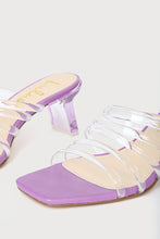 Load image into Gallery viewer, LuLu’s Lilac &amp; Clear Strappy Sandals
