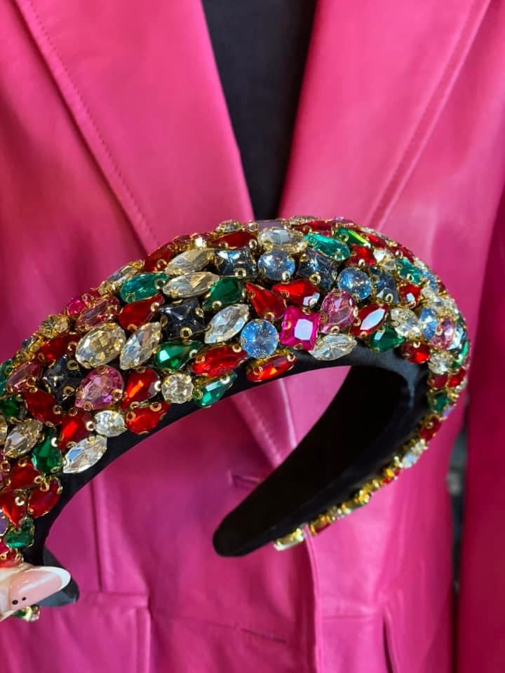 Multicolored Jewel Embellished Headband