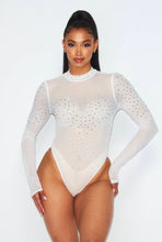 Load image into Gallery viewer, Sheer Rhinestone Bodysuit
