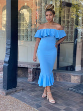 Load image into Gallery viewer, Off Shoulder Ruffle Dress
