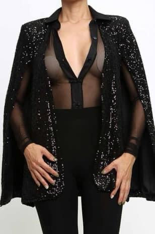 Off The Charts Sequins Cape