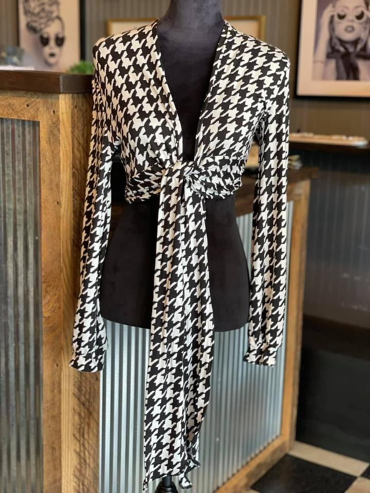 Houndstooth Crop Top