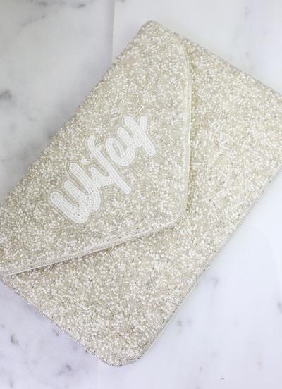 Wifey Beaded Clutch