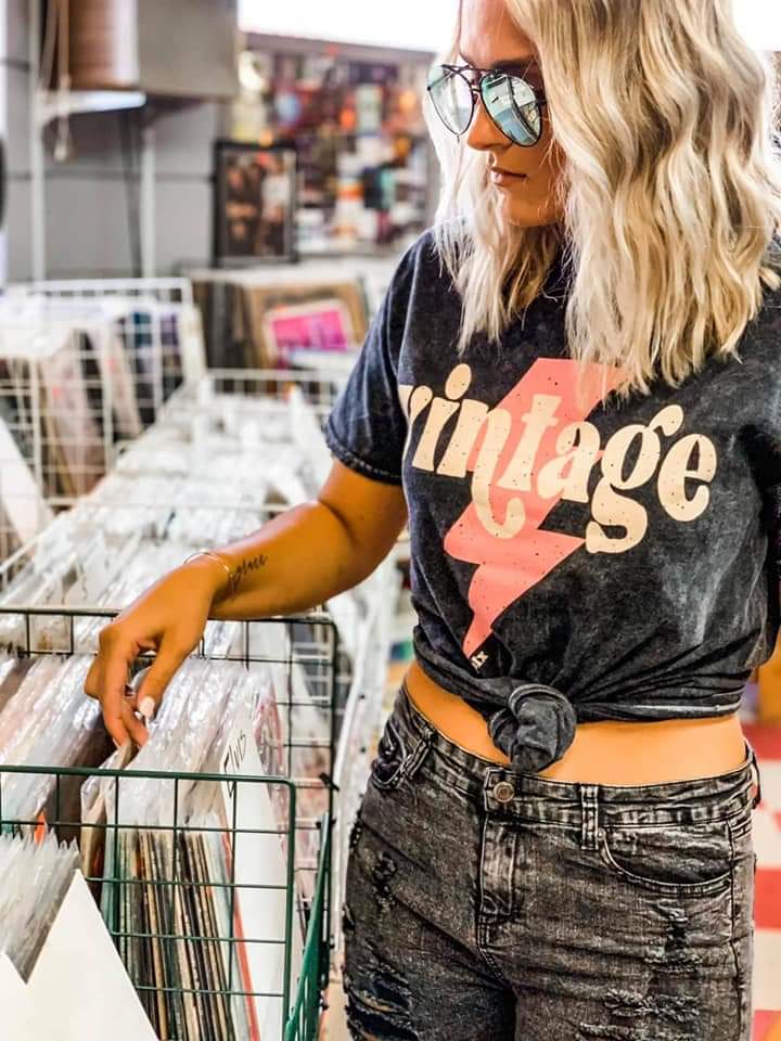 Vintage Mineral Wash Bolt Tee