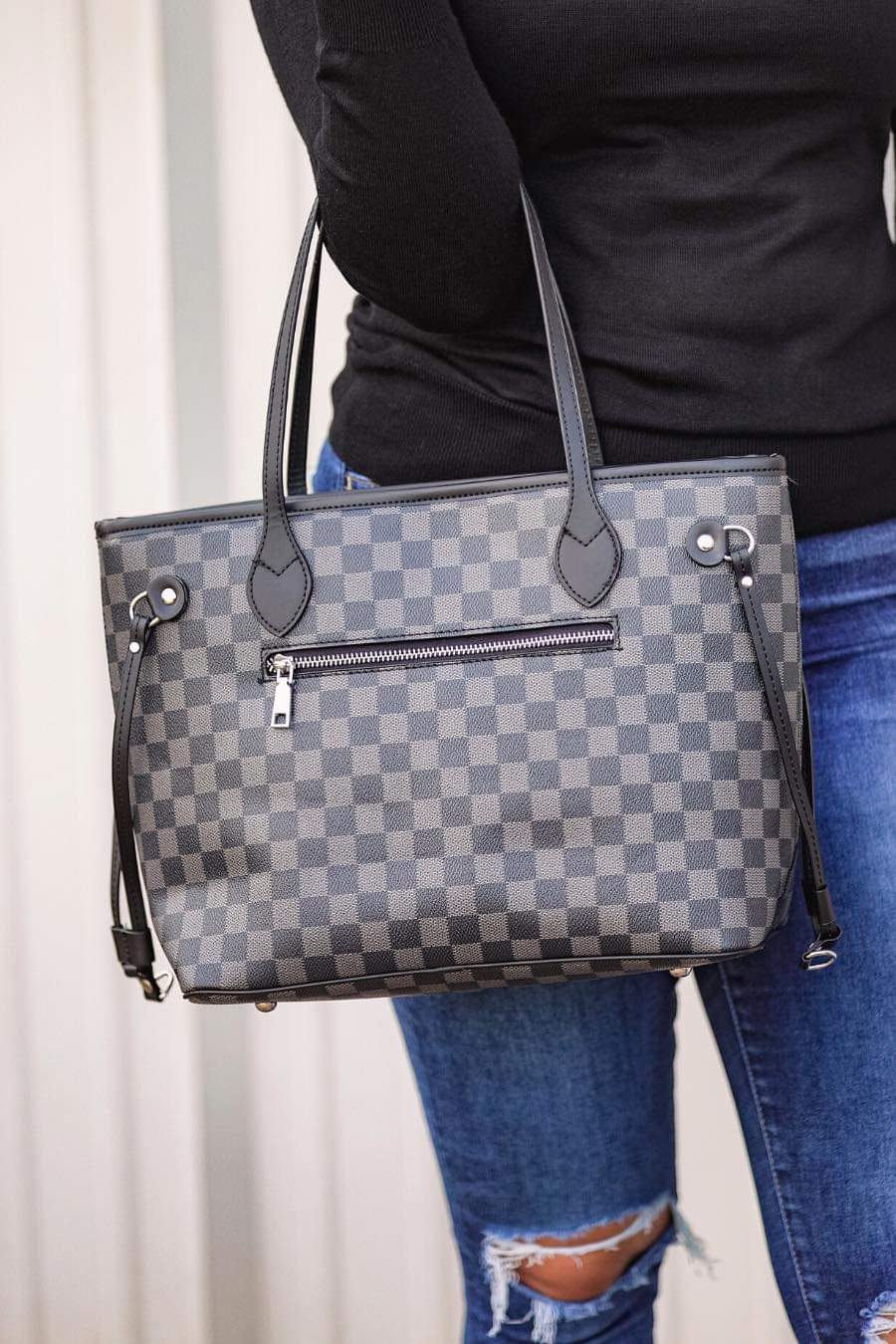 Checkered Tory Handbag