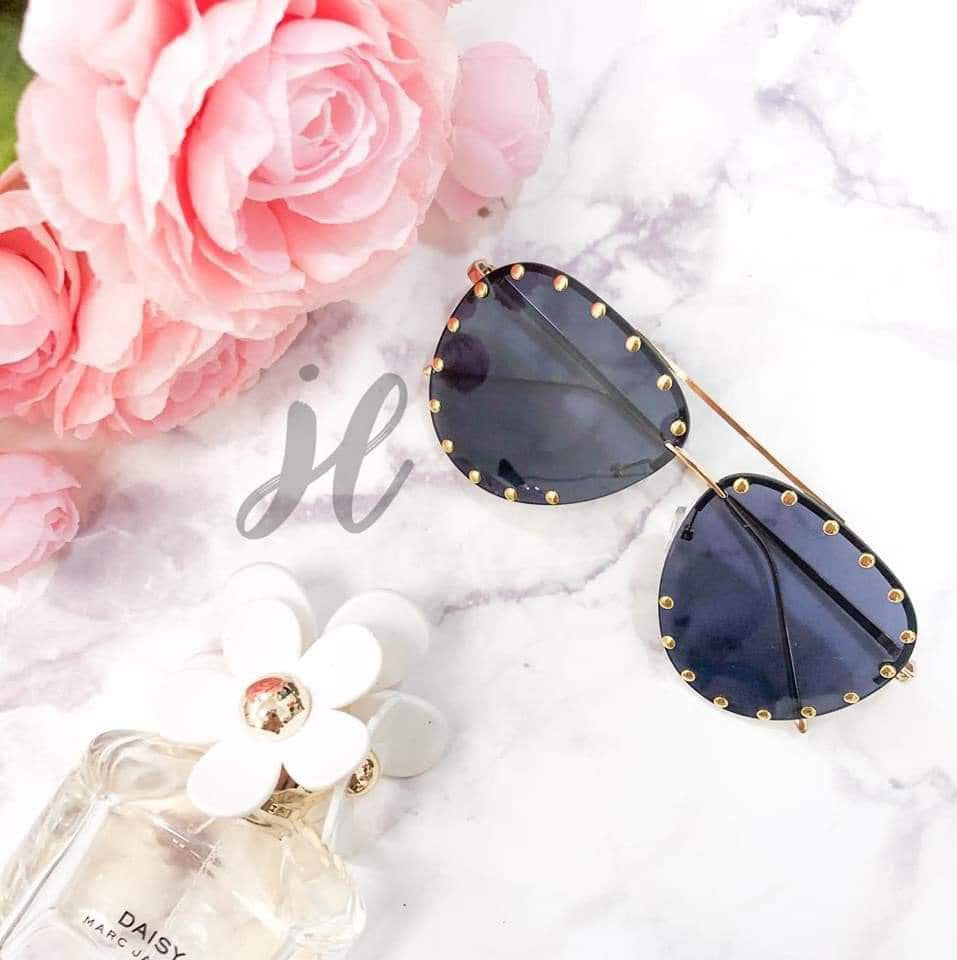Studded Aviator Sunglasses