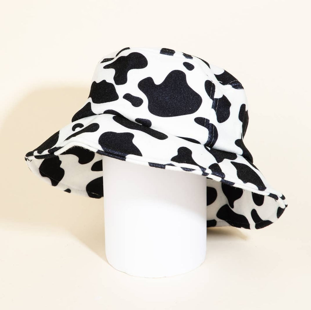 Cow Hide Print Bucket Hat
